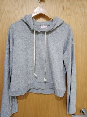 Make + Model Heather Gray Cropped Pullover Hoodie